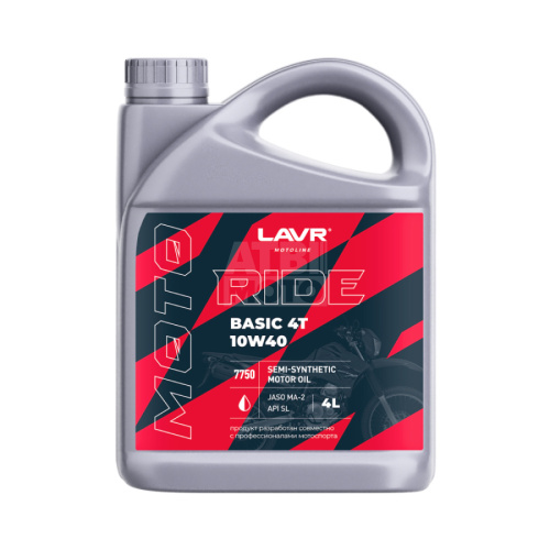 Масло моторное LAVR RIDE BASIC 4T 10W40 SL (4л) Масло моторное LAVR RIDE BASIC 4T 10W40 SL (4л)
